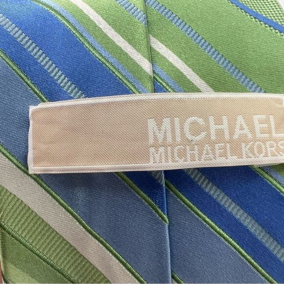 Set of 3 Silk Green, Gold, & Blue Men's Ties - Brooks Brothers & Michael Kors - Picture 2 of 5